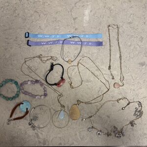 Assorted Jewelry Collection with Necklaces and Bracelets